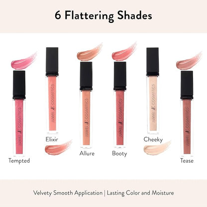 Juwel Cosmetics Luminizing Lip Gloss – Hydrating & Moisturizing for Dry Lips with Beeswax, Castor Oil & Vitamin E, Smooth Finish Tinted Lip Gloss for Women, Vegan, Tempted