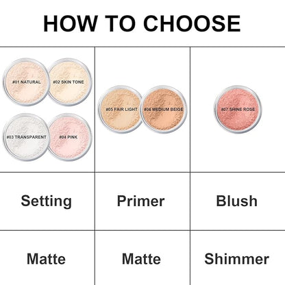 Mineral Powder Blush, SPF 35, Sunscreen Shimmer Loose Mineral Blush, Natural Face Glow Powder, Buildable Coverage for Healthy-looking Color (#07 Shine Rose BlushMakeup)
