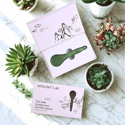 Mount Lai - The Gua Sha Facial Lifting Tool (Jade Gua Sha Spoon, Gua Sha)
