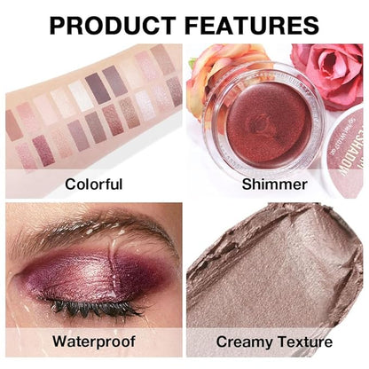 Cream Glitter Caramel Shimmer Metallic Eyeshadow Palette Makeup, Natural Single Mini Instant Holographic Eyeshadow For Women, Sombras Crema Para Ojos, Talc, Paraben & Cruelty Free, 710