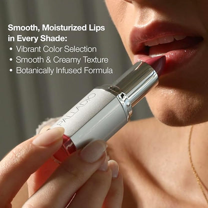 Palladio Herbal Lipstick, Rich Pigmented and Creamy, Infused with Aloe Vera, Chamomile & Ginseng, Prevents Lips from Drying, Combats Fine Lines, Long Lasting Lipstick, Amethyst