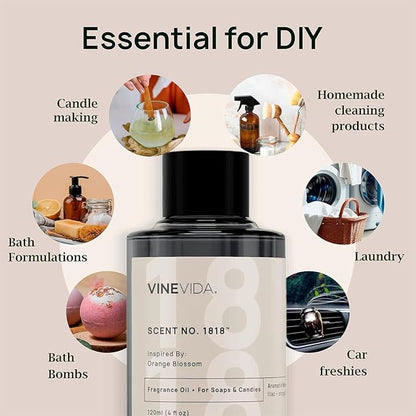 VINEVIDA [4 Fl Oz] Ocean Rain Fragrance Oil for Cold Air Diffusers, Essential Oils for Diffuser Oil Refill & Air Freshener Room Spray