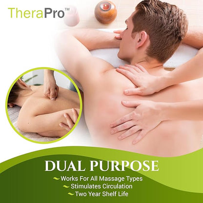 Swedish Massage Lotion by TheraPro - 8 oz. - Unscented, Water Dispersible - Swedish Deep Tissue for Massage Therapy - Smooth Glide No Sticky Residue - Professional Lotion