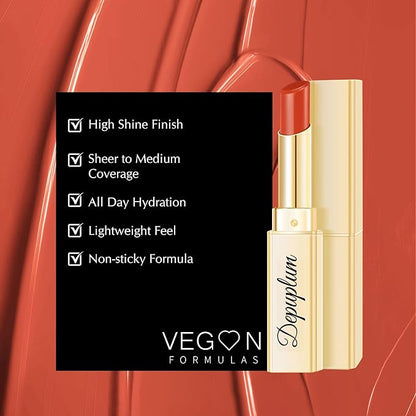 Coral Lipstick for Women Hydrate Glossy Lipstick Moisture Lip Gloss Sheer-Medium Coverage Long Lasting Lipsticks for Dry Lips, DM99 Coral Nude