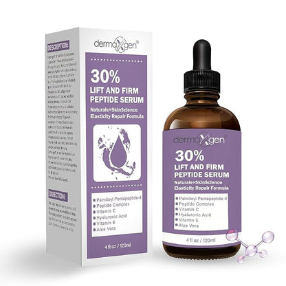 Lift & Firm 30% Peptide Serum for Face – Anti-Aging Serum with Vitamin C, E, Matrixyl 3000, Aloe Vera & Hyaluronic Acid – Multi-Peptide Formula to Lift, Firm & Rejuvenate Skin (4 fl oz)
