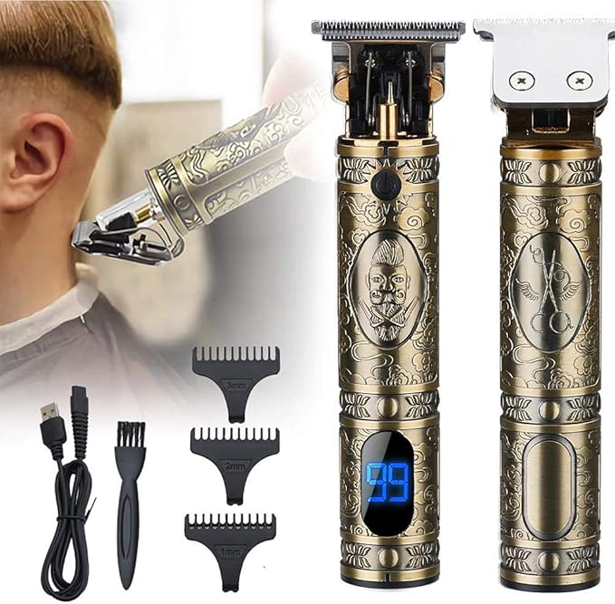 RESUXI Hair Clippers for Men Hair Trimmer for Barbers,Professional Cordless T Blade Trimmer, Beard Edger Liners for Men,Barber Shavers for Hair Cutting,Gold Knight Close-Cutting Hair Machine