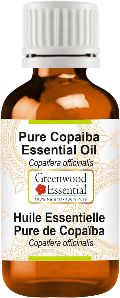 Greenwood Essential Pure Copaiba Essential Oil (Copaifera officinalis Steam Distilled 30ml (1.01 oz)