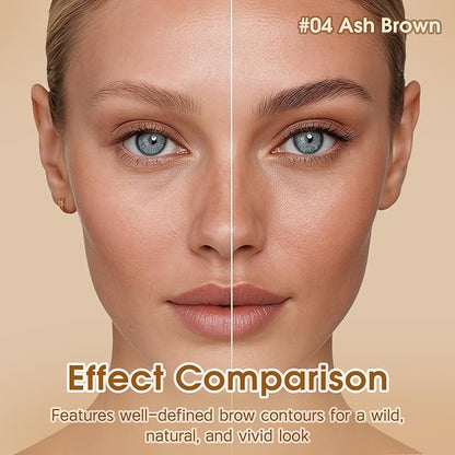 Microblading Brow-Fection Brow Eyebrow Pencil – Angled Brush Tip, Wild Natural Hair-Like Strokes, Patented Design, Long-Lasting & Smudge-Proof, for Beginners & Pros(04 Ash Brown）