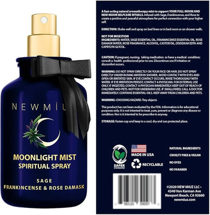 Clearing Sage Smudge Spray Mist Spiritual Aromatherapy for Stress Relief Success Prosperity Frankincense Rose Natural Essential Oils Destress Gift