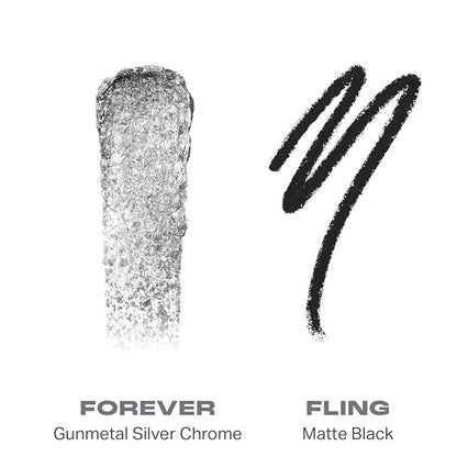 Morphe Mixed Signals Dual-Ended Eyeshadow Stick - Cream Eyeshadow Pigment & Chrome Liquid Flakes for Bold, Layered Eye Makeup Looks - Forever/Fling (0.96 oz)