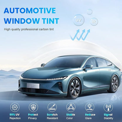 Car Window Tint 5% VLT - 20" in x 20' Ft Nano Carbon Window Tint Privacy Film for Car, Heat & UV Blocking, Glare Reduction and Scratch Resistant Automotive Tinting Roll