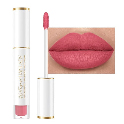 Pink Red Lipstick Long Lasting Lipsticks for Women Pigmented Smudgeproof Transferproof Vegan Cruelty Free Lip Makeup, A64 Epic