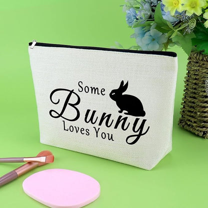 Bunny Lovers Gifts Makeup Bag Bunny Gifts for Women Rabbit Lover Animal Lover Presents for Bunnie Mom Cosmetic Bag Rabbit Presents for Girls Friends Sister Christmas Birthday Travel Cosmetic Pouch