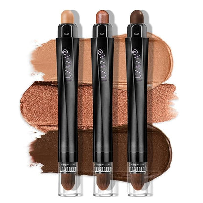 Coral Island Eyeshadow Stick 3PCS Makeup Set, Metallic Shimmer Matte Cream Eye Shadow Eyeliner Brightener Pencil Crayon - J2 Coral Island