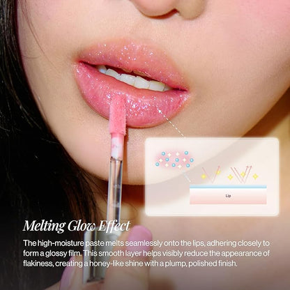 ENTROPY MAKEUP Tulle Lip Gloss, Lightweight 3D Pearl Shimmer, Ultra-Gloss High Shine, Non-Sticky Moisturizing Lip Gloss with Peptide Complex, Slip