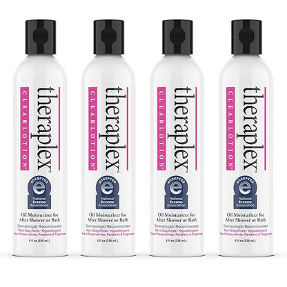 Theraplex Clear Emollient Lotion (8 oz) - No Parabens or Preservatives, Noncomedogenic and Hypoallergenic, Fragrance Free, Dermatologist recommended (1 Pack Lotion)