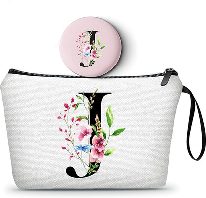 Birthday Friendship Womens Bridesmaid Proposal Personalized Gifts for Friend Sister Teacher Coworkers Bride Travel Makeup Cosmetic Bag with Mirror Valentines Mothers Day Christmas Graduation J
