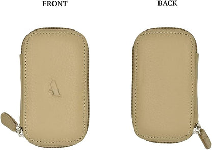 Full Grain Genuine Leather Keychain Holder Pouch with 6 Key Holders Hook
