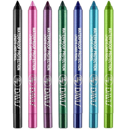 7 Colorful Eyeliner Pen Set, Eye Shadow Pencil, Pearl Eyeliner Kit Metallic Glitter Colored Eye liner for Women Eye&Lip Liner Professional Waterproof Eye Makeup (7PCS B)
