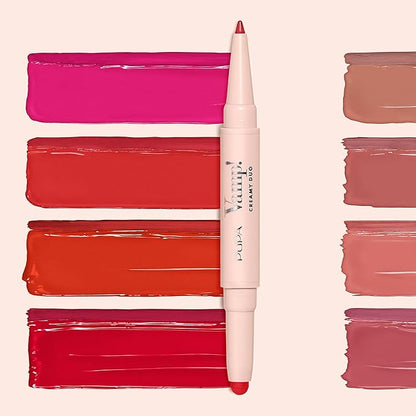 Pupa Milano Vamp! Creamy Duo, 007 Peach Nude, 1 Pc - 2 in 1 Lipstick and Lip Pencil - Long Lasting - Lightweight - No-Transfer - Smooth Texture - Highly Pigmented