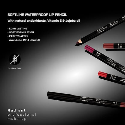 Radiant Professional Waterproof Lip Liner Pencil - Long Lasting Lip Liner for Defined Lips - Soft & Creamy Lipliner with Vitamin E - 1.20 g, (04 BUFF)
