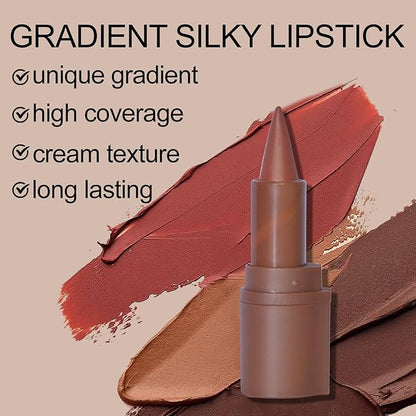 Erinde 2-in-1 Lip Liner and Lipstick Lip Combo Set, Matte Nude Dark Brown Red Lip Liner Creamy Lip Pencil Crayon, High Pigmented Long lasting Lipstick Makeup, 08# Dark