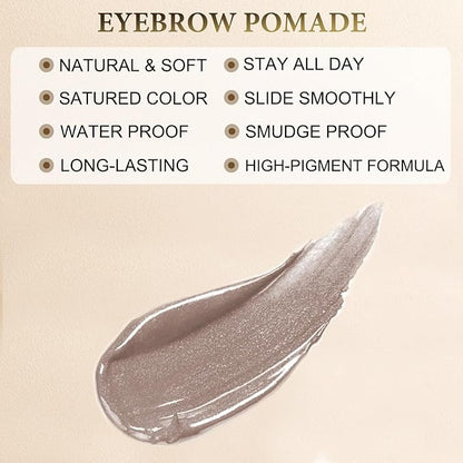 Eyebrow Pencil Makeup Kit, with Waterproof 2-IN-1 Microblading Eyebrow Pen, Eyebrow Pomade, Eyeliner and Dual-ended Eyebrow Brush, Brow Pencil Kit for Natural Eyebrows - Ash Blonde