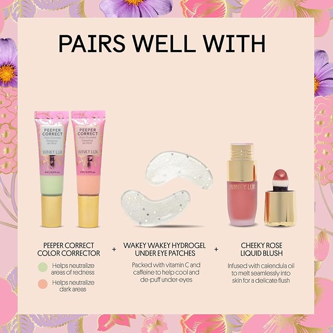 Winky Lux Peeper Perfect Under Eye Concealer, Makeup & Eye Brightener, Full Coverage Concealer for Dark Circles, Color Corrector & Eye Primer, With Collagen, Hyaluronic Acid & Vitamin E (Fair)