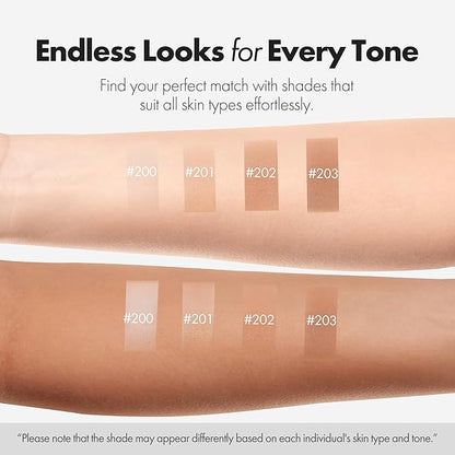 BLANC Cover Cream Stick V - Korean Color-Changing Foundation with Detachable Brush - Full to Medium Coverage Base Makeup (201 Light, 0.45 oz)