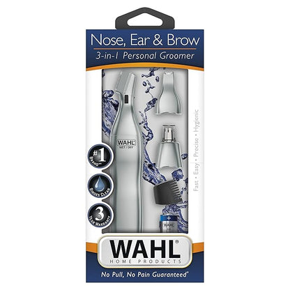 Wahl Men’s Nose Hair Trimmer, for Eyebrows, Neckline, Nose & Ear Hair, Precision Detail Trimming with Interchangeable Heads, Battery Included - Model 5545-400