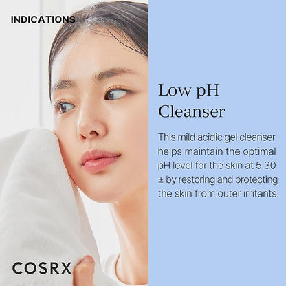 COSRX Low pH Good Morning Gel Cleanser (13.52fl.oz/400ml), BHA Face Wash, Daily Mild Face Cleanser for Sensitive Skin, PH Balancing, Korean Skin Care, Korean Face Wash, Korean Body Wash