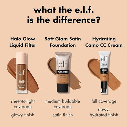 e.l.f. Soft Glam Foundation, Medium Coverage, Long-Lasting & Buildable Foundation For A Smooth, Satin Finish, Vegan & Cruelty-Free, 21 Light Neutral