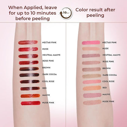 Lip Liner Stain Peel Off with Tweezer, Long Lasting Matte Lip Tattoo, Highly Pigmented Color Lip Makeup, Waterproof, Transfer-proof Lipstain for Women, for All Skin Types 07