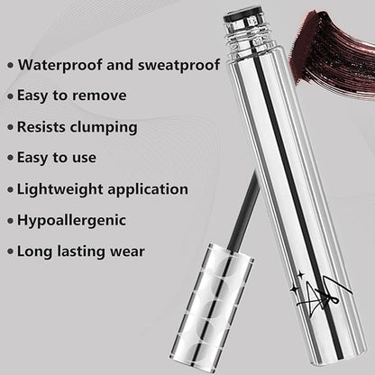 2Pack Brown Mascara for Women, Prime Waterproof Volume and Length for Hypoallergenic Máscara with Long Lasting, Hypoallergenic, Lightweight for Sensitive Eyes-02