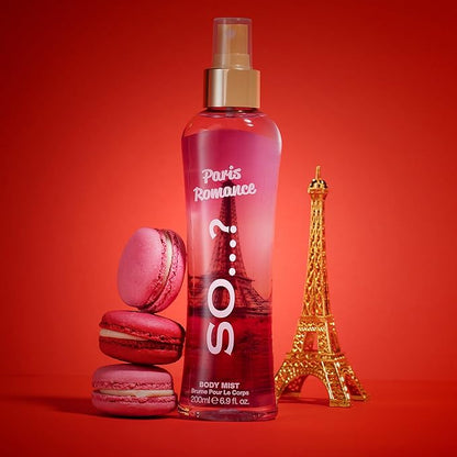 So…? Paris Romance Body Mist Fruity Floral Perfume for Women with Over 800 Sprays - Body Spray - Ideal Gifts for Women - 6.9 oz