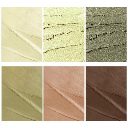 FIREFLIES LIGHT Eyeshadow Stick Makeup 6PCS Set, Green Metallic Shimmer Matte Cream Eye Shadow Eyeliner Brightener Pencil Crayon - FIREFLIES LIGHT