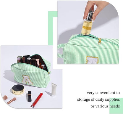 YOOLIFE Personalized Birthday Gift for Women - Monogram Initial Makeup Cosmetic Bag for 20th 30th 40th 50th 60th Birthdays