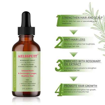 100% Pure Organic Rosemary Essential Oil for Hair Growth - Multi-Purpose Hair Treatment Oil Promotes Eyelash & Eyebrow Growth, 2.02fl oz (Small, Rosemary)