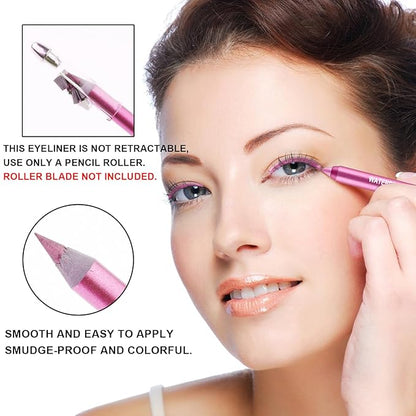 7 Colorful Eyeliner Pen Set, Eye Shadow Pencil, Pearl Eyeliner Kit Metallic Glitter Colored Eye liner for Women Eye&Lip Liner Professional Waterproof Eye Makeup (7PCS B)