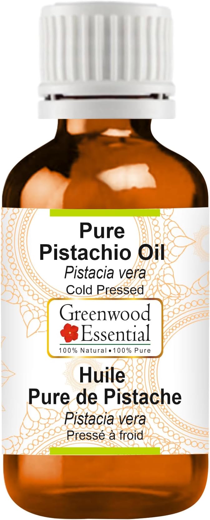Greenwood Essential Pistachio Oil (Pistacia vera) | Cold Pressed | Natural | Undiluted | For Diluting Essential Oils | For Skin & Massage | Men & Women | 5ml (0.16 oz)