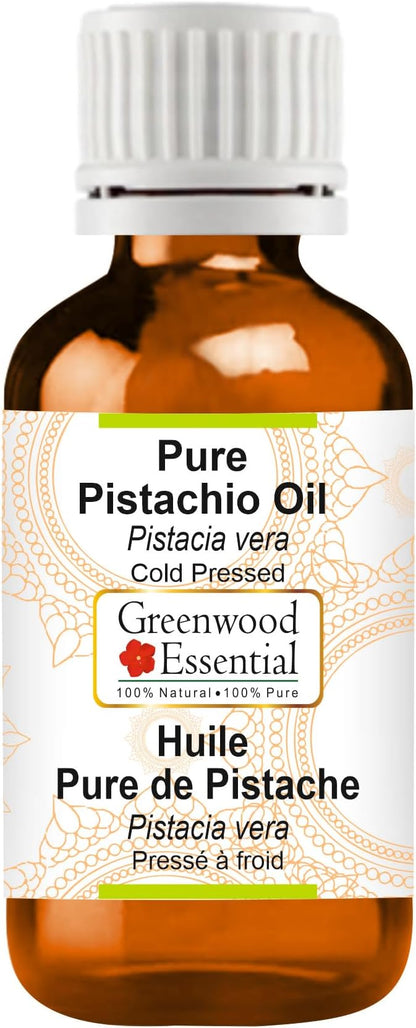 Greenwood Essential Pistachio Oil (Pistacia vera) | Cold Pressed | Natural | Undiluted | For Diluting Essential Oils | For Skin & Massage | Men & Women | 15ml (0.50 oz)