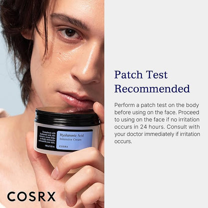 COSRX Hyaluronic Acid Moisturizing Cream, Long-lasting Hydration, Rich Moisturizer for Sensitive Skin 3.52 oz / 100g, Korean Skin Care, Animal Testing Free, Parabens Free