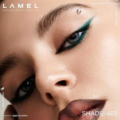 Lamel Green Eyeliner, Ultra Long Lasting Gel Eyeliner Pencil, Waterproof Eye Liner, Smudge Proof, Creamy Eye Pencil, Waterline, Sweat Proof Makeup, Highly-Pigmented (403 Shade)