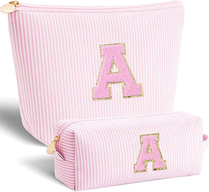 Birthday Christmas Gifts for 10 11 12 13 14 15 16 17 18 Years Old Girl,Stocking Stuffers Makeup Bag Cosmetic Bag Set,Teen Girls Teacher Gift Trendy Stuff Toiletry Bag for Women - Pink,A