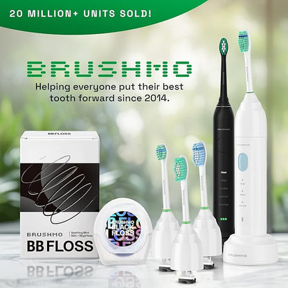 Brushmo e-Series Variety Replacement Toothbrush Heads, Compatible with Philips Sonicare Screw-on Toothbrush Handles, 6 Variety Heads (Standard, Compact & Sensitive), Dupont Bristles, BM724+2, White