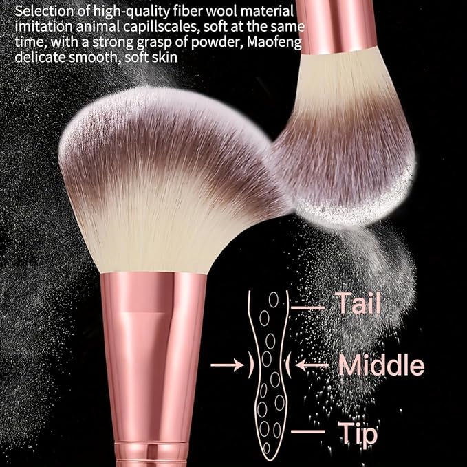 46Pcs Pink Makeup Brushes Set Professional Makeup Kit Multi-functional Makeup Tool Set with Facial Makeup Accessories, Foundation Makeup Brush Kit Eye and Face Make up Brushes & Tools
