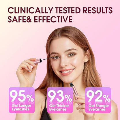 Lash Serum for Eyelash Growth: Premium Eyelash Growth Serum with Advanced Formula to Boost Longer Fuller and Thicker Lashes and Eyebrows - Gentle & Vegan for Sensitive Eyes (5 mL)