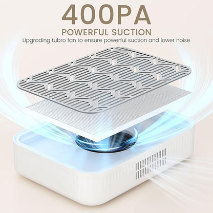 Nail Dust Collector Cordless - Rechargeable Nail Dust Collector Quiet & Powerful Suction, Professional Nail Tech Dust Collector for Acrylic Gel Polish Manicure Pedicure at Salon&Home
