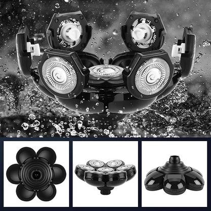 6 Blade Replacement Heads,Bald Shaver Replacement Heads Rotary Shaver for Bald Men Replacement Blade Beard Universal Fast Double Ring Hair Trimmer for 5 6 7 Head Electric Shaver