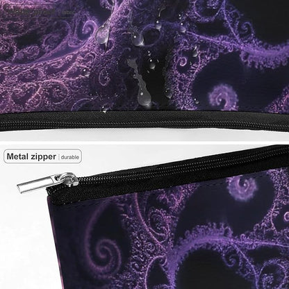 Fashion Zipper Cosmetic Case, Portable Makeup Case, Personality Toiletry Bag, Trippy Abstract Purple Tie Dye Travel Cosmetic Toiletry Bag